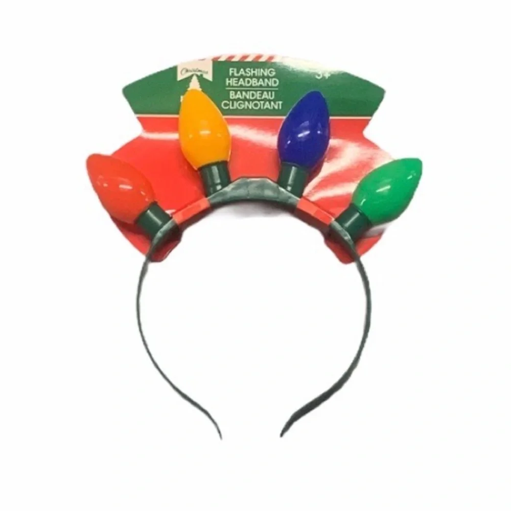 Christmas LED Flashing Christmas Light Headband NWT